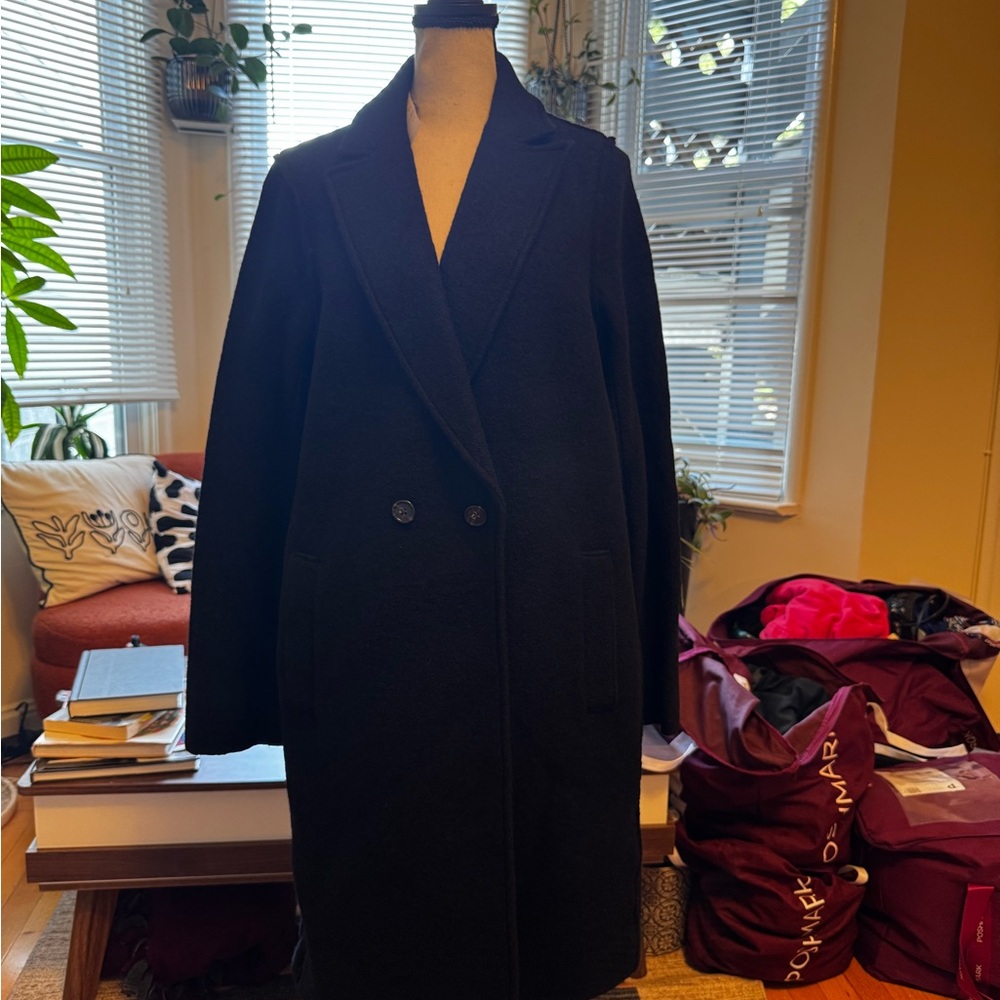 J. Crew Italian Boiled Wool Coat in Black